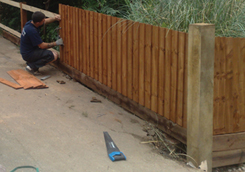 Traditional nail-up feather edge fence